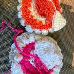 Handmade Crochet Laddu Gopal dress  in Pink and Orange